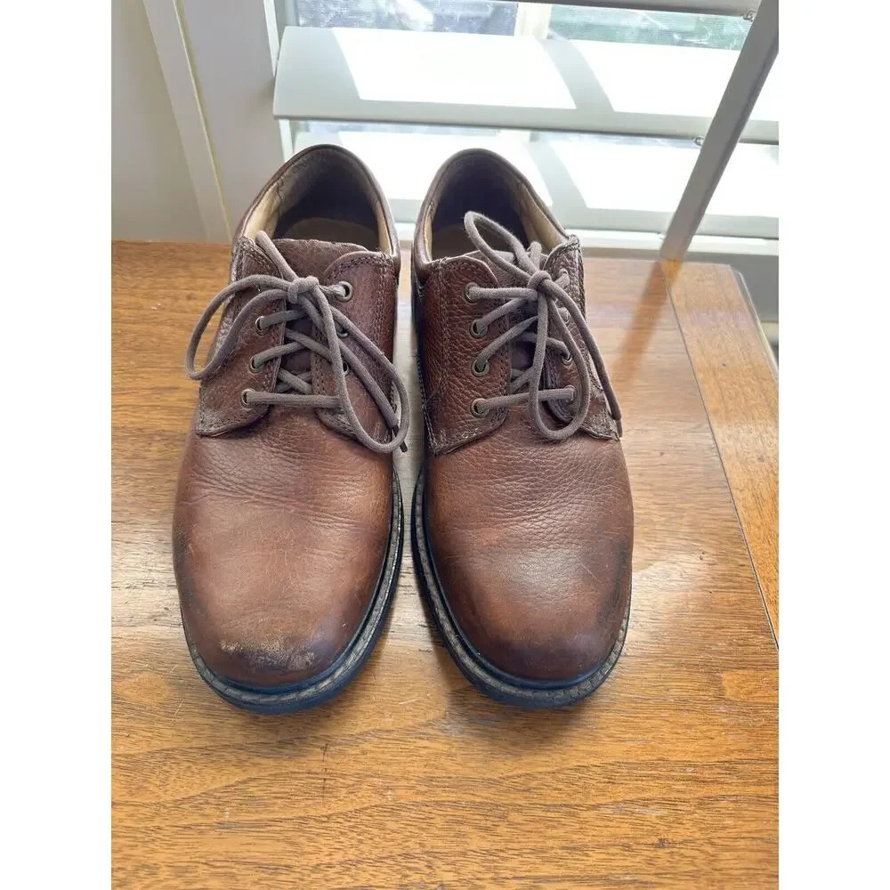 Docker’s Men’s Brown Leather Stain Defender Casual Oxford Size 10 Lace Up